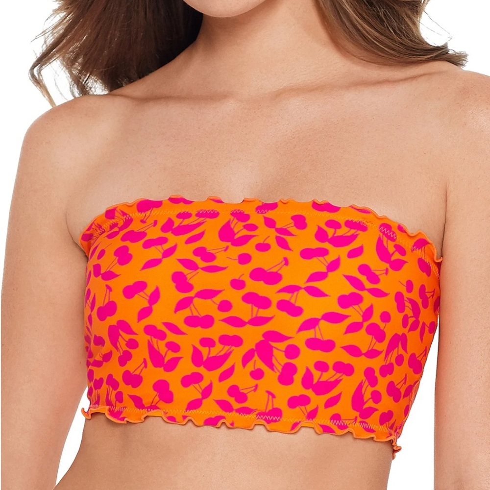 Salt & Cove cherries bandeau swim top